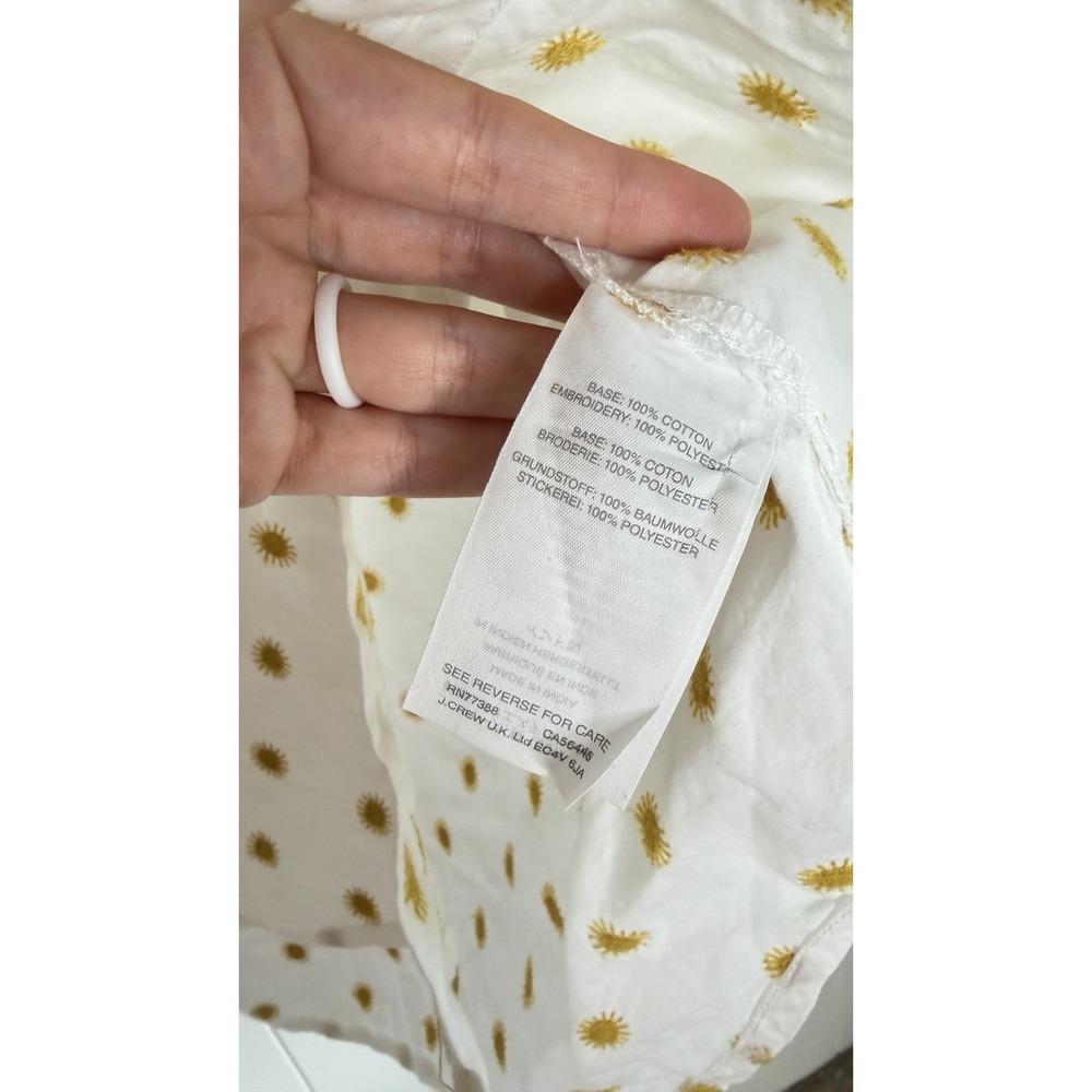 Madewell Sun Embroidered White & Yellow Courier Oversized Blouse Top Shirt S Sun - Picture 6 of 12